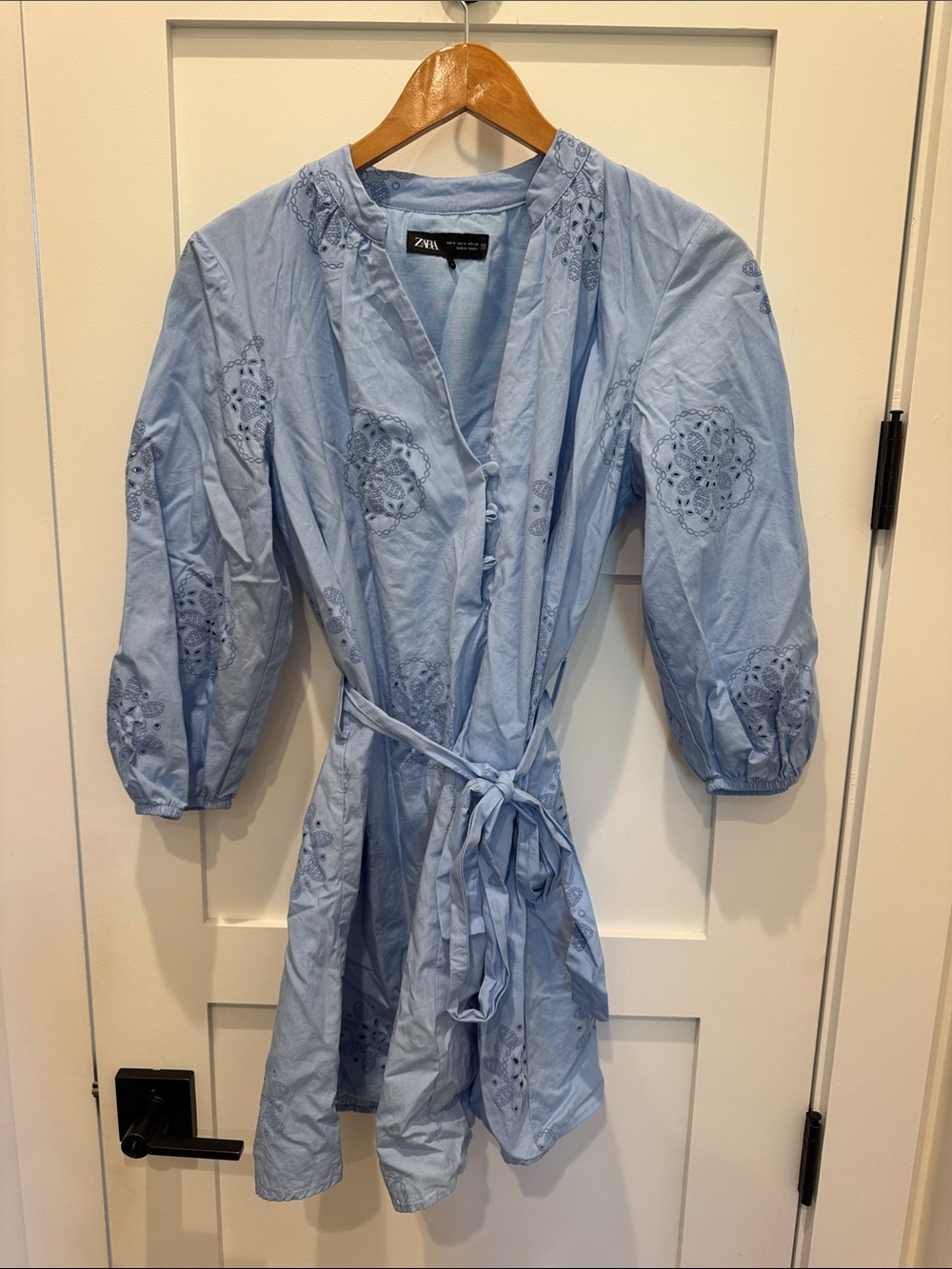 Zara Cotton Light Blue Dress